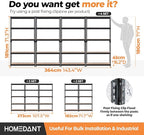 HOMEDANT 5 Tier Storage Shelves Adjustable Laminated Boltless Garage Metal Shelving Unit Heavy Duty Utility Rack Shelf Warehouse Pantry Closet Kitchen 35.9" W x 16.2" D x 71.3" H 2Pack