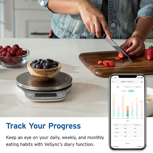 Etekcity Nutrition Smart Food Kitchen Scale, Digital Ounces and Grams for Cooking, Baking, Meal Prep, Dieting, and Weight Loss, 11 Pounds-Bluetooth, 304 Stainless Steel (Pack of 10)