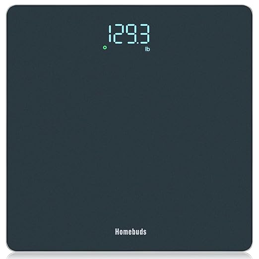 Homebuds Digital Bathroom Scale for Body Weight, Weighing Professional Since 2001, Crystal Clear LED and Step-on, Batteries Included, 400lb/180kg, Blue
