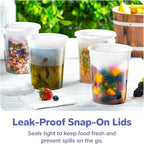 GUSTO [32 oz. - 24 Count Plastic Deli Containers with Lids - Disposable Food Storage Containers With Airtight Lids, Ideal for Soups, Stews, and Meal Prep