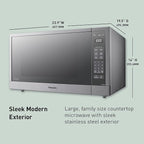 Panasonic Microwave Oven, Stainless Steel Countertop/Built-In Cyclonic Wave with Inverter Technology and Genius Sensor, 2.2 Cu. Ft, 1250W, NN-SN97JS (Silver)