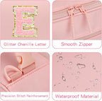 Initial Insulated Lunch Bag for Girls Kids, Back to School Gift, Reusable Leak-proof Lunch Box with Adjustable Strap for School Daycare Travel Picnic (Pink,E)