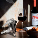 DEMARRE Silver Rabbit Corkscrew Wine Opener, Luxury Wine Bottle Opener, Zinc Alloy Corkscrew Set for All Wines, Includes Opener, Foil Cutter, Wine Stopper Pourer, Drip Ring, Black Gift Box