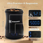 Digital Coffee Scale with Timer - Rechargeable Espresso Scale Precise Pour Over & Drip Coffee Scale, LED Display, Includes Dosing Cup, Black