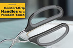 Scissor Tongs 10-Inch Stainless Steel Scissor Style Tongs (Black Handle)