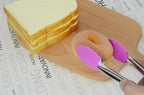 7-Inch Stainless Steel Tongs with Silicone Tips Locking Metal Food Tongs, Set of 3 (Purple)
