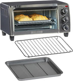 BLACK+DECKER 4-Slice Convection Oven, Stainless Steel, Curved Interior Fits a 9 inch Pizza, TO1313SBD