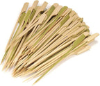 Gmark 7" Bamboo Paddle Skewers 100 ct, Natural Bamboo Paddle Picks, BBQ Picks GM1032A