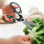 Multipurpose kitchen scissors, heavy duty meat poultry scissors, spice scissors, food cooking scissors, stainless steel utility scissors (1, white)