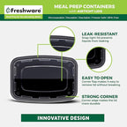 Freshware Meal Prep Containers [150 Pack] 1 Compartment Food Storage Containers with Lids, Bento Box, BPA Free, Stackable, Microwave/Dishwasher/Freezer Safe (28 oz)