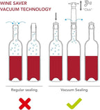 Vacu Vin Wine Saver Pump Red with Vacuum Wine Stopper - Keep Your Wine Fresh for up to 10 Days - 1 Pump 8 Stoppers - Reusable - Made in the Netherlands