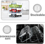 VERONES 10 Pack Glass Meal Prep Containers 2 Compartment Set, 30 OZ Airtight Glass Lunch Containers, Food Storage Containers with Lids, for Microwave, Oven, Freezer & Dishwasher Friendly，White