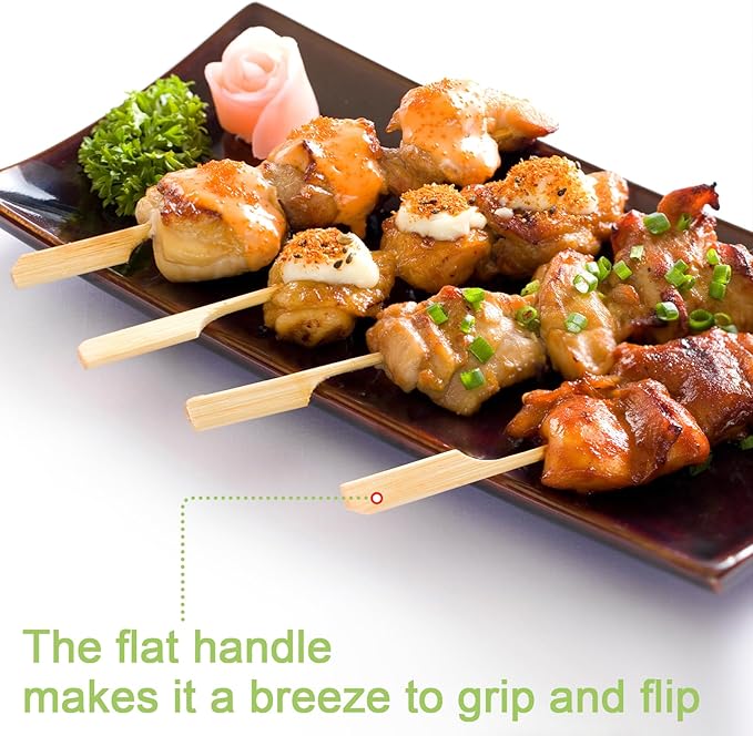 1200 PCS Bamboo Skewers for Appetizers 4.7 Inch Paddle Wooden Kabob Skewers Bamboo Cocktail Toothpicks Skewer Sticks for Appetizers Drinks Fruit Kababs Charcuterie Party