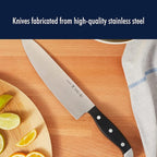 HENCKELS Statement Razor-Sharp 20-Piece Knife Set, Chef Knife, Bread Knife, German Engineered Knife Informed by over 100 Years of Mastery, Brown block