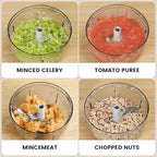 Manual Food Processor & Vegetable Chopper Grey - 2.3 Cup Mini Hand-Pull Cord Kitchen Chopper for Onion, Garlic, Vegetables with 3 Stainless Steel Blades