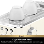 CHULUX Slim Espresso Machine with Milk Frother Steam Wand, 20 Bar Professional Italian Pump Espresso Coffee Machine for Home Cappuccino & Latte Maker, Creamy