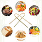 150 Pcs Bamboo Tongs Mini Tongs 5.9 Inch Long Disposable Wooden Tong Cooking Utensils for Toaster Charcuterie Catering Buffet Serving Food Home Use