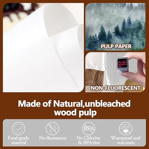 120PCS Thickened Precut Parchment Paper Sheets, 12×16 In Heavy Duty Non-Toxic & Unbleached Parchment Baking Paper, Parchment Paper for Baking, Grilling, Comes in Convenient Packaging