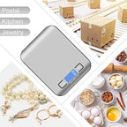 Digital Shipping Scale,Stainless Steel Panel, Accurate 10kg/1g Portable Postal Scale for Packages, Small Business,Kitchen, Food, Handmade, Liquids, and Boutique (Silver Black)