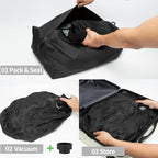 34L Vacuum Bags for Travel Luggage with Pump, Reusable Space Saver Waterproof Compression Bags for Suitcase,Backpack, Vacuum Seal Packing cube for Storage Organizer Cloth(1bag+1pump-34L)