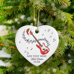 Custom Bass Guitar Christmas Ceramic Ornament, Personalized Guitarist Xmas Ornament with Text Name & Year, Bass Guitar Lovers Christmas Tree Ornaments 2025, Musical Instrument Players Gifts