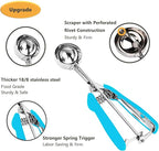 Mini Cookie Scoop, 2Tsp/10ml/0.34oz Cookie Scoops for Baking, 18/8 Stainless Steel Cookie Scooper for Baking, Cookie Dough Scoop with Non-slip Grip (Blue)