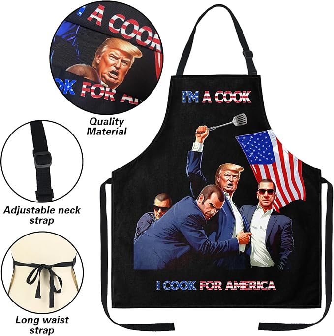 Funny Men Cooking Grilling Aprons Belly BBQ Funny Gag Gifts for Christmas, White Elephant Gift Exchange (Black, One Size)