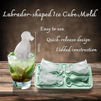 2-Pack Silicone Dog Ice Cube Trays with Free Stainless Steel Tongs – 4 Identical Dog Molds Per Tray (dog)