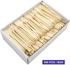 BLUE TOP 300Pcs Bamboo Paddle Picks, 3.5 Inch Sturdy Flat Skewers Food Appetizer Toothpicks for for Fruit, Grilling, Drink, BBQ, Barbecue, Yakitori Chicken, Fondue, Roasting,Cocktail, Marshmallow