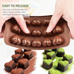 JOERSH 5PCS Silicone Chocolate Molds for Candy, Fat Bombs Snacks & Truffles, 9 Shapes 93 Cavities Candle Soap Wax Melts Mold (Square, Round, Heart, Star, Flower Shapes)