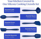 GIR: Get It Right - 5 Piece Essentials All Purpose Set - Ladle, Spatula, Flip, Spoon & Spoonula, Non-stick, Heat Resistant, Dishwasher Safe, Kitchen Utensils, Baking Supplies - Royal Blue