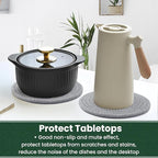 8 Inch Trivets for Hot Dishes, Hot Pots and Pans, Thick Heat Resistant Large Coaster for Kitchen, Hot Pads, Kitchen Essentials, Kitchen Decor for Table & Countertop with Storage Basket, 5 Pcs