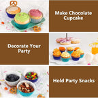 Gifbera 300-Count Mini Foil Cupcake Liners Metallic Muffin Liners Baking Cups, Aqua