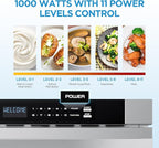Midea MM12S2ASZ Oven 1000W, 1.2 Cu.ft Drawer, 24'' Built-in Microwave, Stainless Steel, Child Safety Lock, One-Touch, Auto-Menus