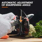 VN3 Professional Knife Sharpener | 3-Action Streamlined Sailboat Design for Effortless Knife Sharpening - The Ultimate Tool for Precision 11 to 21 Degree Angles (Obsidian Color)