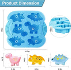 2-Pack Silicone Dinosaur Molds with Lids, Multi-Purpose Jello Molds for Kids, Dinosaur Silicone Mold for Chocolate, Baking & Crafting Tool for Cake, Candy, Jello, Ice Cubes - Blue