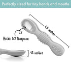 PrimaStella Silicone Chew Spoon Set for Babies and Toddlers - Safety Tested - BPA Free - Microwave, Dishwasher and Freezer Safe - Earth Shades