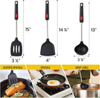 Pack of 3 Spatulas Silicone Heat Resistant,Silicone Cooking Utensils Set,Ladle Spoon for Egg,Meat,Soup