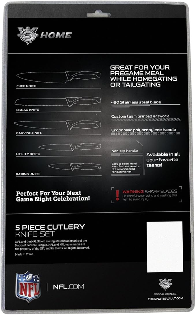 The Sports Vault NFL Seattle Seahawks 5-Piece Kitchen Knife Set