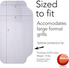 RESILIA Large Under Grill Mat – Heavy Duty, Reusable Outdoor Floor Protector Mats for Deck, Patio, & Garage – 72 Inch x 48 Inch with 12 Inch Splatter Protection Lip, Silver Diamond Plate, Made in USA