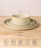 TheTerra Ceramic Dinnerware Sets for 4, 12 Pieces Porcelain Lightweight Speckled Plates and Bowls Sets, Scratch Resistant Dish Set, Oven & Microwave & Dishwasher Safe