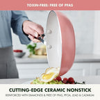 GreenPan Nova 8" Frying Pan Skillet, Oprah’s Favorite Things 2024, Ceramic Nonstick Cookware, PFAS Free, Toxin-Free, Induction Suitable, Dishwasher & Oven Safe, Durable, Easy Clean, Coral