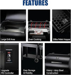 Z GRILLS Pellet Smoker Grill with PID Control, Rain Cover, 700 sq. in Cooking Area for Outdoor BBQ, ZPG-7002B