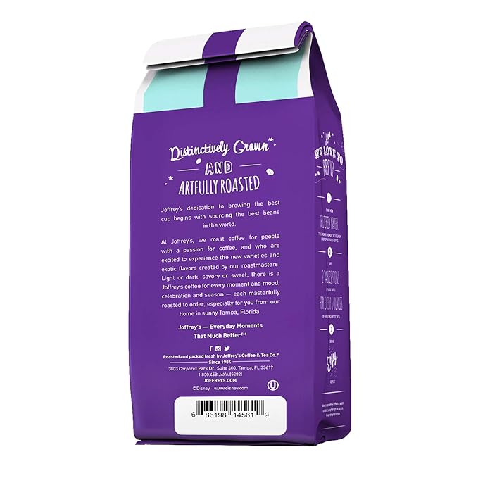 Joffrey's Coffee - Disney French Bistro Blend, Artisan Dark Roast, Arabica Coffee Beans, Full-Bodied with Smoky Sweetness (Ground, 11 oz)