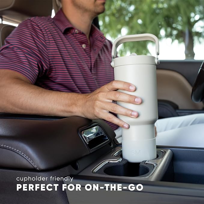 Simple Modern Trek Pivot | 30oz Flip Straw Tumbler with Handle | Water Bottle & Boot | Interchangeable Straw & Chug Lids | Insulated Stainless Steel Jug | Gym Sports Outdoors | Ice Gray