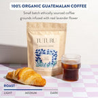 Organic Lavender Ground Coffee | Real Lavender Flower | Medium Roast, Organic Flavored Coffee | Smooth Low-Acid | Perfect for Drip, Pour Over or Cold Brew | 8 oz, 22 Servings