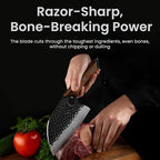 Matsato Cleaver Knife – Japanese Steel Cooking Butcher Knife for Meat & Vegetables Chopping, 5.8 Inch Kitchen Knife, Christmas Kitchen Gift for Men & Women