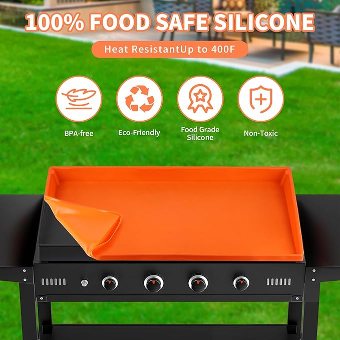 Silicone Griddle Mat 29” for Blackstone,Upgraded Full-edge Heavy Duty Food Grade Non-Stick Griddle Cover,Grill Buddy Mat Protect Your Griddles from Dirt & Rust (29 inch)
