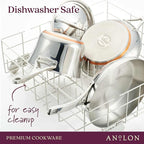 Anolon Nouvelle Stainless Steel Cookware Pots and Pans Set, 10 Piece