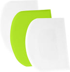 SURDOCA Dough Scraper Bench Scraper - 3P 8.3x5.5" Plastic Flexible Bowl Scraper, Sharp Edge & Angles Cake Scraper. Non-Slip Bakeware Decorating Tools Sculpting & Modeling Tools - White+Green+White